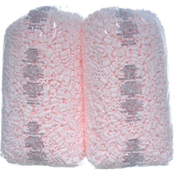Bubblefast! Brand 7 cu ft (45 gallons) Pink Anti Static Packing Peanuts Popcorn made from 100% Recycled Material- (Two 3.5 cu ft Bags)