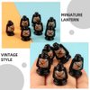 Dollhouse Miniature Lantern, 6pcs Mini Kerosene Lamp Light Fairy Garden Figurine Micro Landscape Ornament for Doll Gardening Succulent Patio Plants Pot