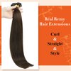Full Shine U Tip Hair Extensions Human Hair 16 Inch Fusion Extension Human Hair U Tip Color 2 Darkest Brown Remy U Tip Hair Extensions 50g/50s Keratin U Tip Hair Extensions 1 Gram Per Strand