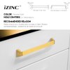 iZINC 5 Pack Solid Zinc Glod Drawer Pulls,6 1/4 Inch/160mm Brushed Gold Cabinet Pulls,Modern Dresser Handles,Kitchen Hardware for Bathroom and Cabinet