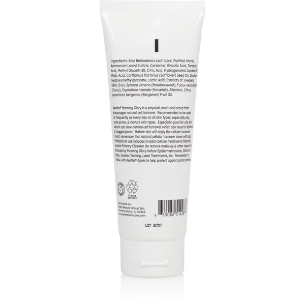 Aesthe Morning Glory Multi-Acid Exfoliant - Facial Scrub with 5 AHAs - Glycolic, Malic, Citric, Tartaric, Lactic Acids - For Cellular Turnover, Deep Cleansing - Oily, Acne-Prone, Mature Skin - 4.2 oz