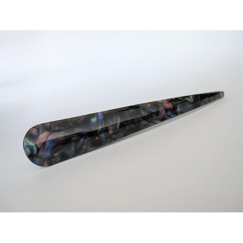 Abalone shell effect marbled acrylic and metal alligator hair claw clip clamp
