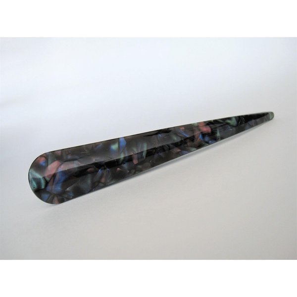 Abalone shell effect marbled acrylic and metal alligator hair claw clip clamp