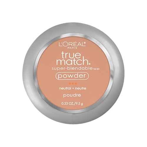 L'Oreal Paris True Match Super Blendable Oil Free Powder Foundation, N6 Medium, 0.33 oz, Packaging May Vary