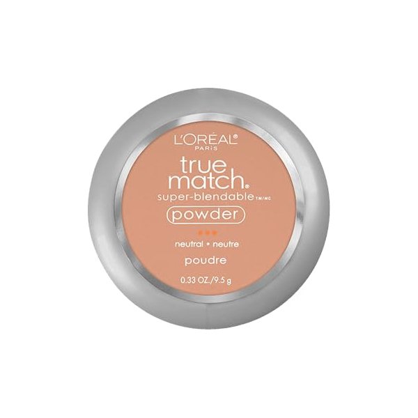 L'Oreal Paris True Match Super Blendable Oil Free Powder Foundation, N6 Medium, 0.33 oz, Packaging May Vary