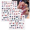 ROFIBUT 4th of July Nail Art Stickers Independence Day Nail Decals 3D Self-Adhesive Patriotic Flags Balloon Star Nail Stickers Cute Blue Red Firework Flame Nail Art Supplies for Women Girls 6 Sheets