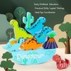 LICRAFT Dinosaur Wooden Stacking Toys for 3 4 5 6 7 8 Year Old Boys Girls Balance Competition Game for Family Birthday Dinosaur Stacking Building Toy for Toddlers