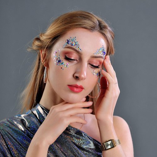Meredmore 6Sets Festival Face Jewels Stickers Body Jewels Stickers Glitter Rave Face Gems Rhinestones – Eye Body Gems | Rhinestone Stickers | Body Glitter Festival Rave & Party Accessories