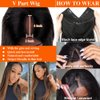 Dixtefo FB30 Ombre V Part Wig Human Hair No Leave Out Upgrade Straight U Part Wig Highlight Blonde No Glue Brazilian Virgin Straight Human Hair Wigs for Women Colored Brown 180% Density 24 Inch
