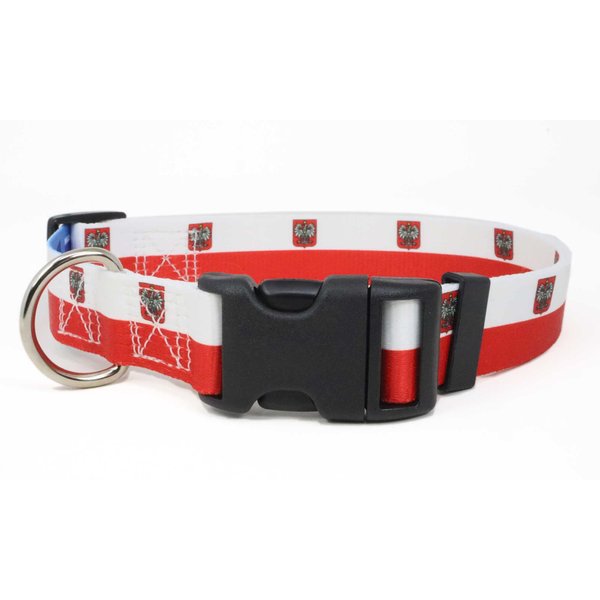 Poland Dog Collar | Poland Flag | Quick-Release Buckle | Made in NJ, USA | for Small Dogs