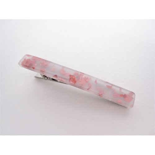 Generic Small 2 inch super slim pink speckled alligator hair clip fine thin hair