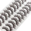Brown Eyelashes Natural Look Dark Brown False Lashes Wispy Faux Mink Lashes Fluffy Fake Lashes 3D Strip Evelashes Pack 10 Pairs(MQ607)