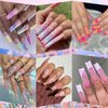 BMKKOT Hibiscus Flower Nail Stickers for Nail Art White Pink Elegant Floral Nail Decals 3D Self Adhesive Nail Art Design Spring Summer Flower Petal Nail Supplies Pegatinas Para Uñas Stickers for Women