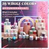 Lavender Violets 36 Colors Dip Powder Nail Kit Starter Quick Drying Dipping Powder Color Set for Home Salon Nail Art Designs M951