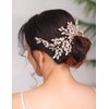 Denifery Rose Gold Bridal Hair Comb Sparkly Rhinestones Wedding Hair Comb Pearl Bridal Headpiece Rose Gold Hair Accessories for Women and Girls (Gold)