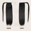 JIAMEISI Ponytail Extension Human Hair Wrap Around Clip in Hair Piece Ponytail Extension Human Hair Straight Ponytail For Black Women with Magic Paste 90G(20 inch, Natural Black #1B)