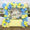Soonlyn Blue Party Latex Balloons 130 Pcs Baby Blue and Yellow Balloons Garland Arch Kit for Baby Shower Boy Birthday Decorations 18 In 10 In 5 In