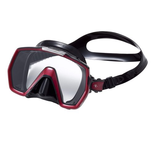 TUSA M-1001 Freedom HD Scuba Diving Mask, Black/Metallic Dark Red