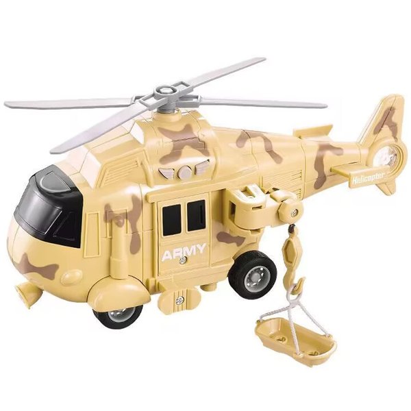 OCCAFY Military Helicopter Toy with Lights and Sound Sirens,Friction Powered Boys Army Toys,Rescue Vehicles Toys for Kids Aged 3 and Up,Best Toddler Kids Boys Gifts