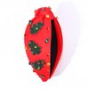 Christmas Headband for Women Holiday Christmas Accessories Beaded Xmas Bow Tree Snowflake HOHOHO Knotted Headband Red Green Crystal Pearl Top Knot Headband Festive Holiday Gifts (Xmas Tree 1)