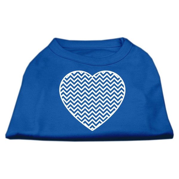 Mirage Pet Products Chevron Heart Screen Print Dog Shirt, Small, Blue
