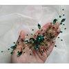 BERYUAN Women Bridal Teardrop Emerald Green Crystal Hair Comb Wedding Hair Accessory Rhinestone Hair Piece Gift for Her Party Headress for Bride Bridesmaid Girls(Gold)