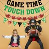 Pre-Strung Game Time Touch Down Football Banner, NO DIY Football Party Banner Pre-Strung Garland on 9.8ft Strands Football Birthday Party Decorations, Sports Fantasy Football Party