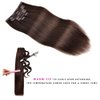 Clip In Human Hair Extensions,70g 7pcs Double Weft Silky Straight Dark Brown Real Human Hair Clip Ins 14inch 100% Human Hair Clip In Extensions