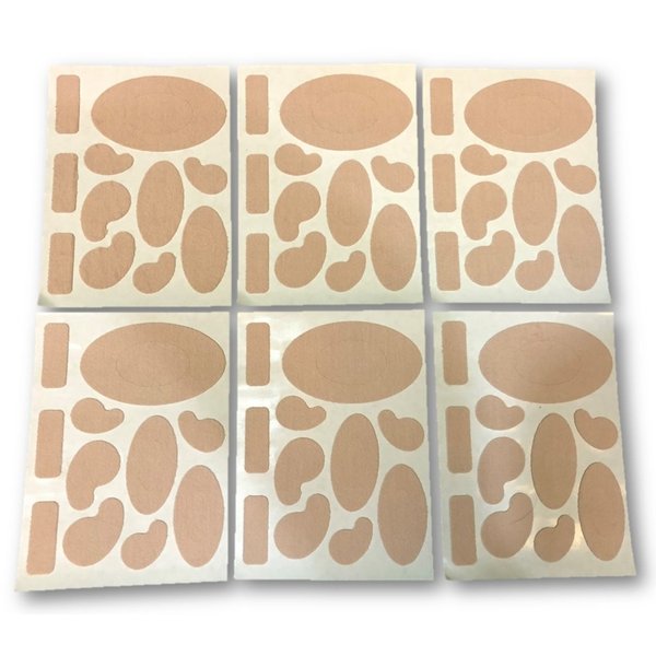 Moleskin Adhesive Flannel Pads Variety Pack 6-Sheets of 11 Pads Each