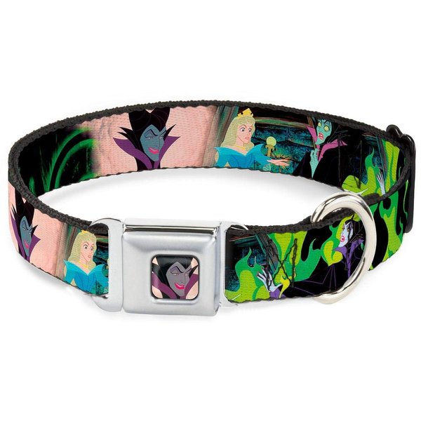Dog Collar Seatbelt Buckle Princess Aurora Maleficent Scenes 9 to 15 Inches 1.0 Inch Wide