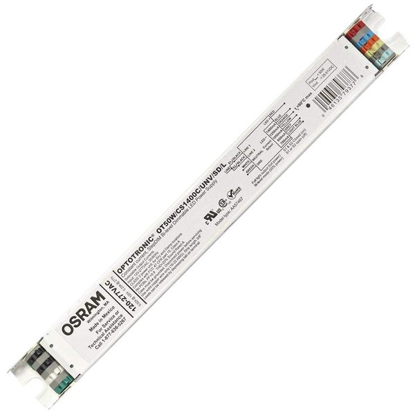 OSRAM OPTOTRONIC 50W Constant Current Step-Dimmable LED Power Supply, 1 Pack, White