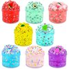 8 Pack Jelly Cube Slime Kit, Scented Crunchy Slimes, with Peach, Avocado, Watermelon ect Slime Charms, DIY Crystal Slime Party Favors for Kids Girls Boys