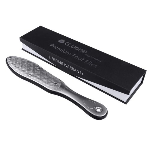 Foot File Callus Remover - G.Liane Professional Foot Scrubber Stainless Steel Colossal Pedicure Foot Rasp Callus Removal Double Sided Pedicure Foot Care Tool for Extra Smooth and Beauty Foot