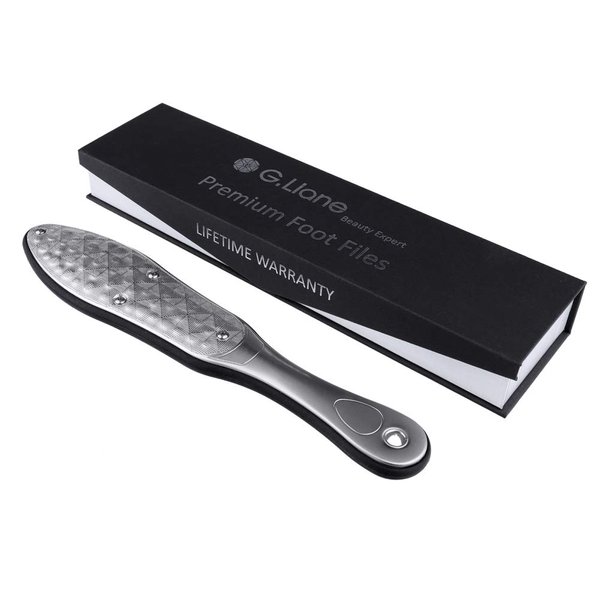 Foot File Callus Remover - G.Liane Professional Foot Scrubber Stainless Steel Colossal Pedicure Foot Rasp Callus Removal Double Sided Pedicure Foot Care Tool for Extra Smooth and Beauty Foot