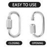 HOME MASTER HARDWARE 1/8 inch Stainless Steel D Shape Quick Link Chain Links Locking Carabiner Connector Keychain Ring Buckle 10 Pack
