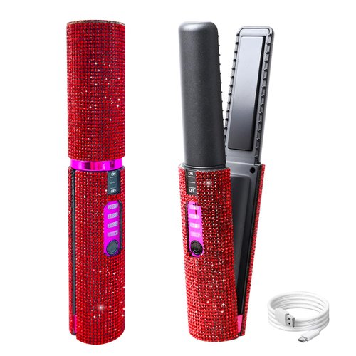 Cordless Hair Straightener, Mini Straightener Flat Iron, 4800mAh Rechargeable Hair Straightener and Curler,Fast Heating, Anti-Burn Travel Hair Straightener for Girls & Women