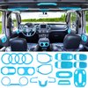 LAIKOU 21PCS Full Set Interior Decoration Trim Kit fit for Jeep Wrangler JL JLU 2018-2023 & Gladiator JT | Air Conditioning Vent Door Handle Speaker Light Headlight Switch Cover (Baby Blue)