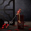 Waydress 4 Pcs Retro Geisha Red Wooden Hairpins Japanese Hair Stick Asian Hair Chopsticks Handmade Flower Tassel Hair Accessories with Tassel for Women Girl Long Hair (Classic Style)