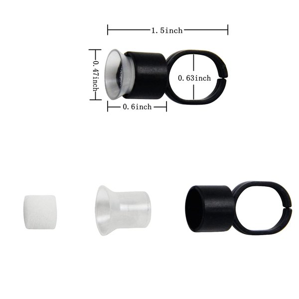 Tattoo Ink Ring Cups,100pcs Microblading Pigment Glue Rings with Sponge Ink Cups Caps Permanent Makeup Tattoo Eyelash Eyebrow Extensions Medium Holder for Tattoo Supplies,Microblading Supplies