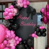 MOXMAY Black and Hot Pink Balloons Garland Arch Kit With Clear Bobo Balloons, 151Pcs Latex Balloons Different Sizes 18 12 10 5 inch for Valentine Day Birthday Holiday Party Decorations
