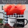 MAINEVENT Wifey Hubby Mugs Set of 2 Coffee Mug 11 Ounce, Bride Groom Mug Set Wedding Gift to Give, Couples Coffee Mug Set Quote, Newlywed Coffee Mug Gift Set, Mr Mrs Mugs for Married Couple