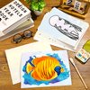 Glenmal 20 Pcs Dementia Products for Elderly Alzheimers Activities Ocean Life Reusable Water Painting Pads with 1 Painting Brush for Elderly Drawing Gifts