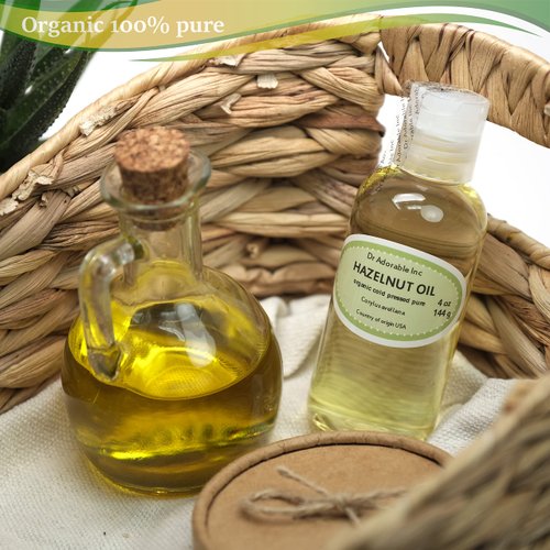 Dr Adorable - 4 oz - Hazelnut Oil - 100% Pure Natural Organic Cold Expeller Pressed