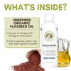 Wholistic Pet Organics Flaxseed Oil: Organic Flaxseed Oil for Dogs - Flax Oil Dog Supplement with Antioxidant Rich Rosemary and Omega 3, 6 Fatty Acids for Cardio, Immune, Skin and Coat Health - 16 Oz