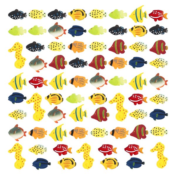 ONEST 72 Pieces Ocean Fish Figurines Playset Mini Sea Fish Toys Realistic Detailed Plastic Ocean Sea Fish Figures for Kids and Toddlers