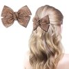AHONEY 1Pack Gold Hair Clips Rhinestone Hair Bows for Women Hair Bow Clip, Hair Bling Glitter Hair Clips Sparkly Barrettes for Women Girls Gold Hair Accessories Christmas Gift