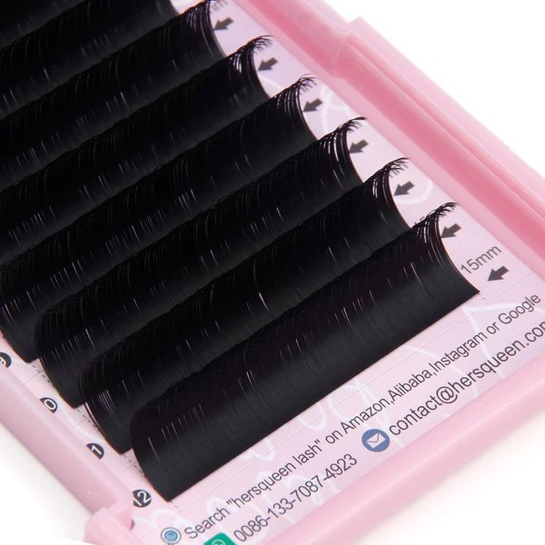 .25 14mm Ellipse Flat Eyelash Extensions Individual Lashes Stable Curl Cashmere Faux Mink Lahses Salon Lash Tray Classic Lash Extensions 0.20 C D Curl Matte Black Flat Lashes