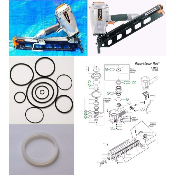 HAKATOP O-Ring Rebuild Kit for Paslode Framing Nailer F350-S With 402011 Cylinder Seal