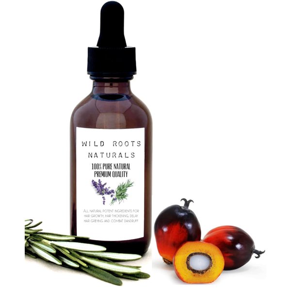 Batana Oil for Hair Growth and Treatment - Rosemary, Clove, Chebe, Castor, Amla Oil Blend for Treating Balding Spots in Men and Women (2fl oz)