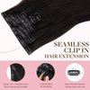 GOO GOO Clip in Hair Extensions Real Human Hair, 14inch 110g 7Pcs, 2 Dark Brown, Remy Human Hair Extensions Clip ins for Women, Natural Human Hair
